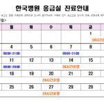 2026년5월 진도한국병원 응급실 운영시간